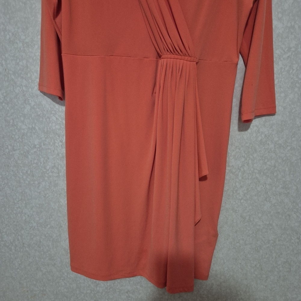 NWT Michael Kors Coral Midi Dress 3/4 Sleeve..SIZE:L - Picture 3 of 13